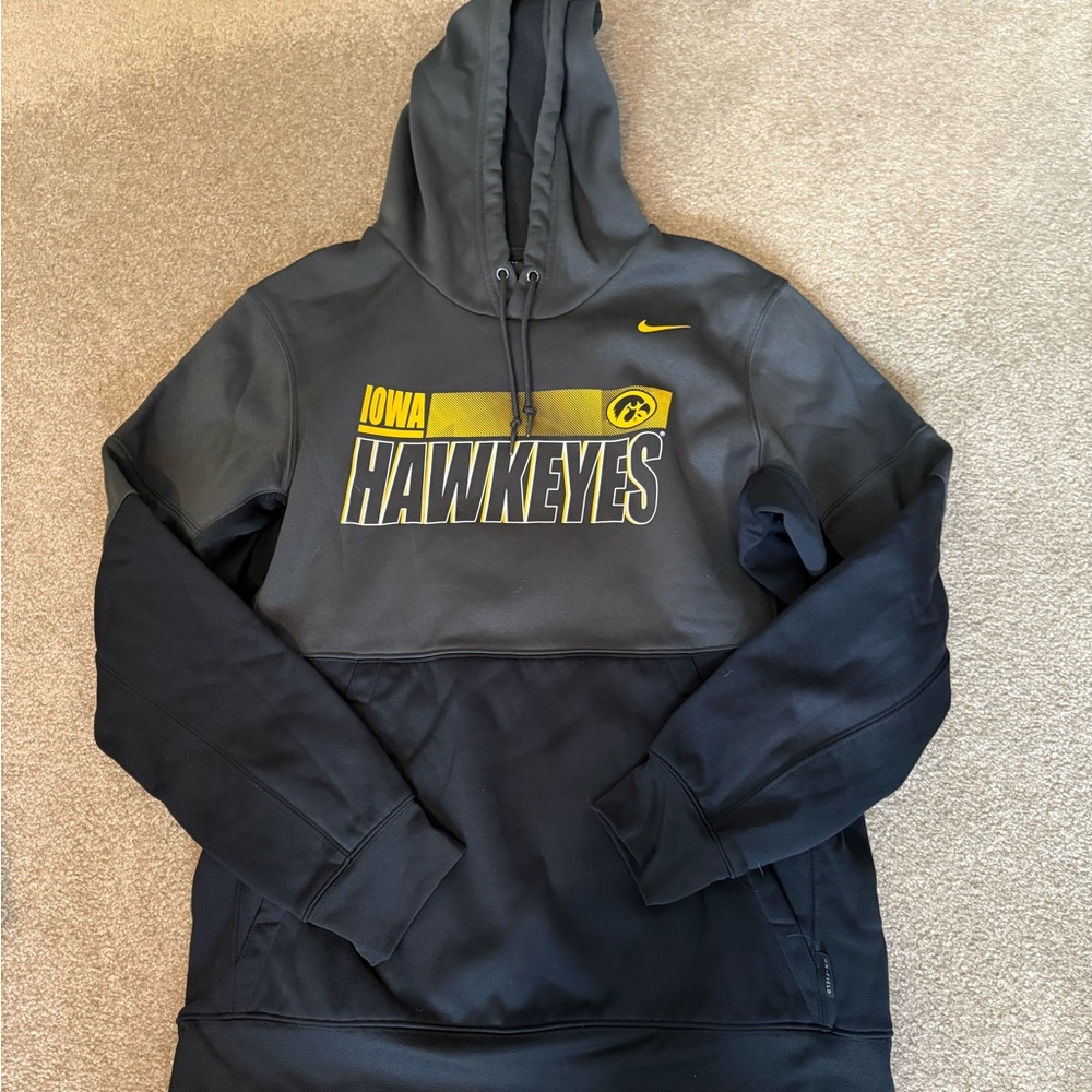 Nike Black and Gray Iowa Hawkeyes Hoodie